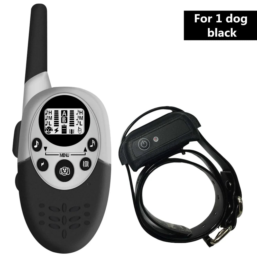 1000 m wasserdichtes Hundeerziehungshalsband, wiederaufladbar, Antibellkontrolle mit akustischem Signal, Vibrationsalarm und Schockempfänger, 40 % Rabatt