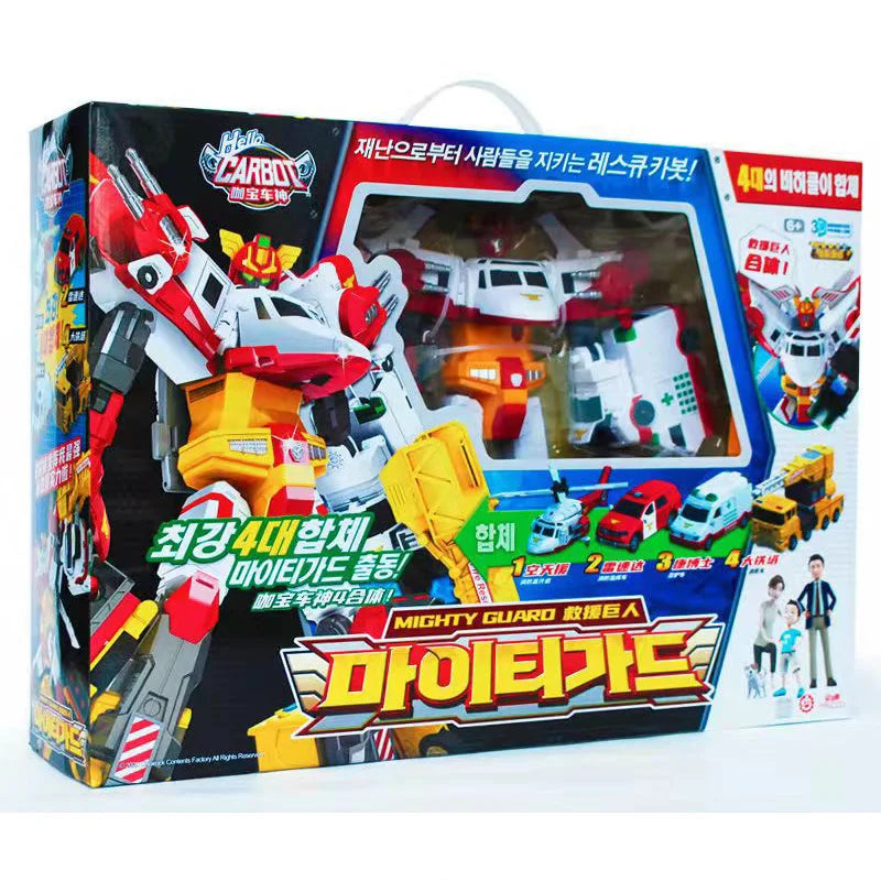 헬로카봇 Korea Anime Hello Carbot Penta Storm Model Transformation Action Figures 5-Cars Sets Combination Robot Boy Kids Toy Gift
