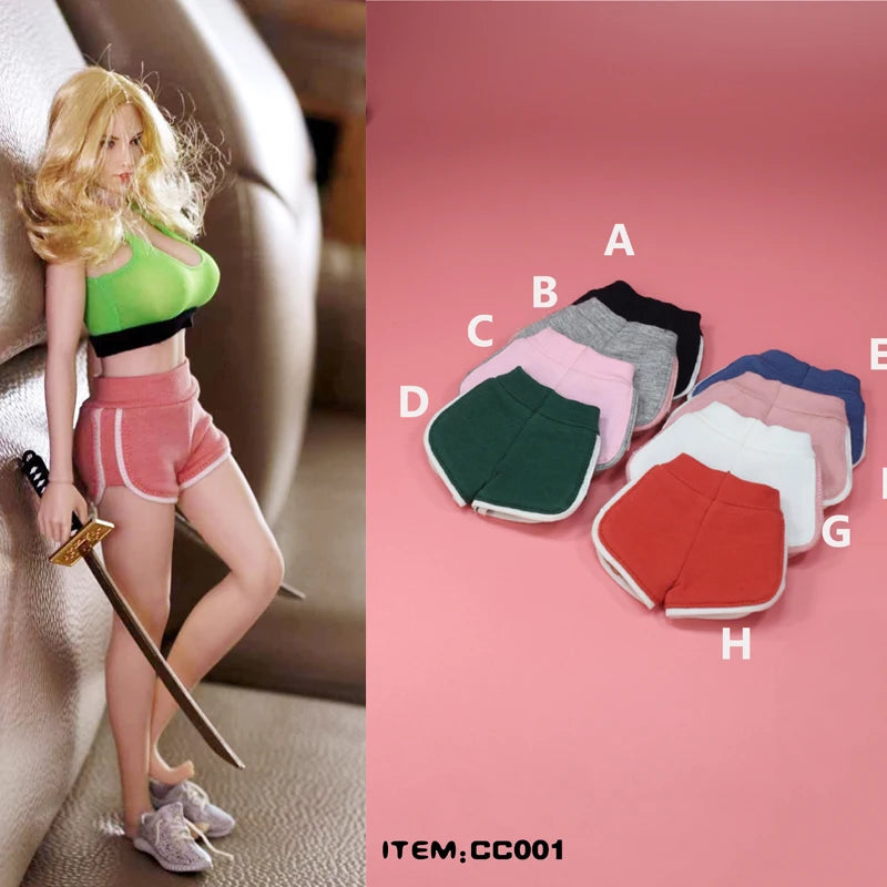 1/6 weibliche Sport-Shorts Yoga-Hosen Gestrickte Modell Zubehör Kleidung für 12 Zoll TBLeague Körper Action Figur