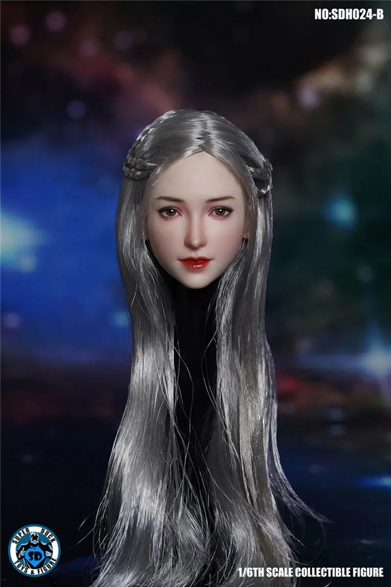 SUPER DUCK 1/6 SDH024 Asian Female Head Sculpt Fit 12" Female TBL PH Action Figure Body Dolls