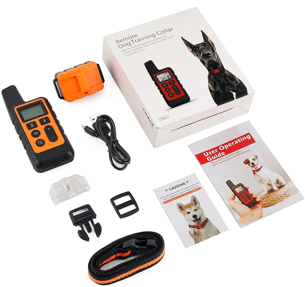 Hundetrainingshalsband, wasserdicht, wiederaufladbar, Schockhalsbänder für Hunde mit Ferntraining, Piepton, Vibrationsschock, elektrisches Hundehalsband