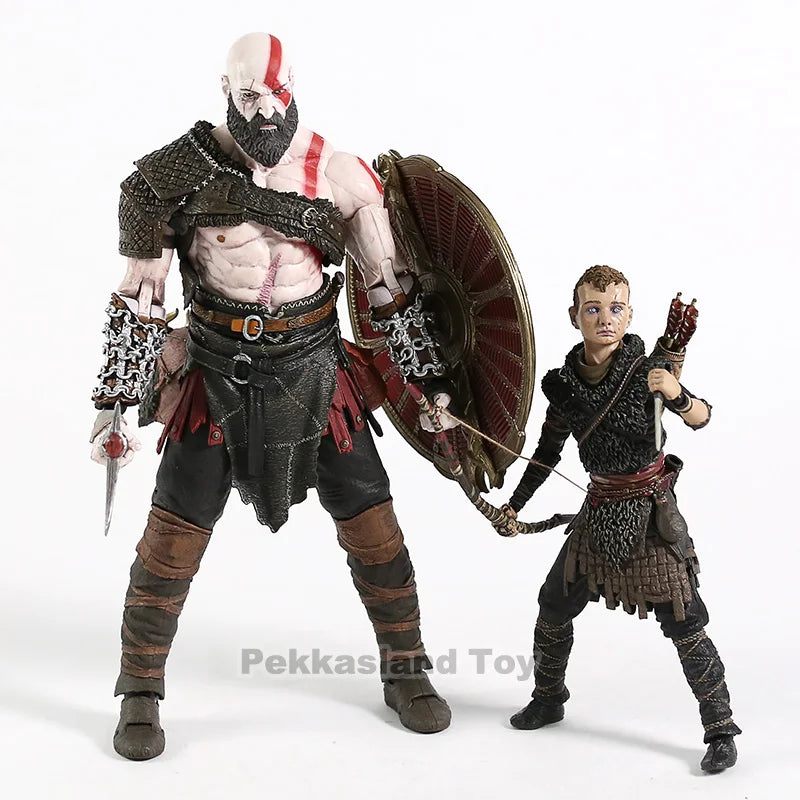 God of War figure toy Kratos & Atreus Ultimate KO's NECA Axe Shield Son Loki set PVC Action Figure Model Toy
