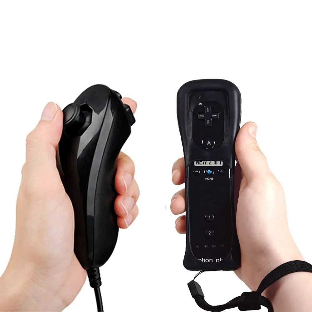 Wireless Gamepad Remote Controller built in Motion Plus + Nunchuck 2 in 1 For Nintend Wii Controller Joystick Silicone Case