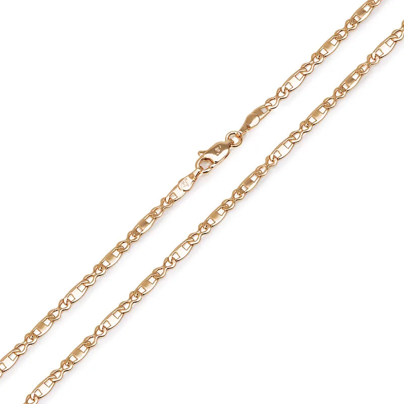 MxGxFam (45 cm x 3 mm) Mode vergoldet 18 Karat Chian Halskette Schlank Schmuck für Frauen Männer Schmuck