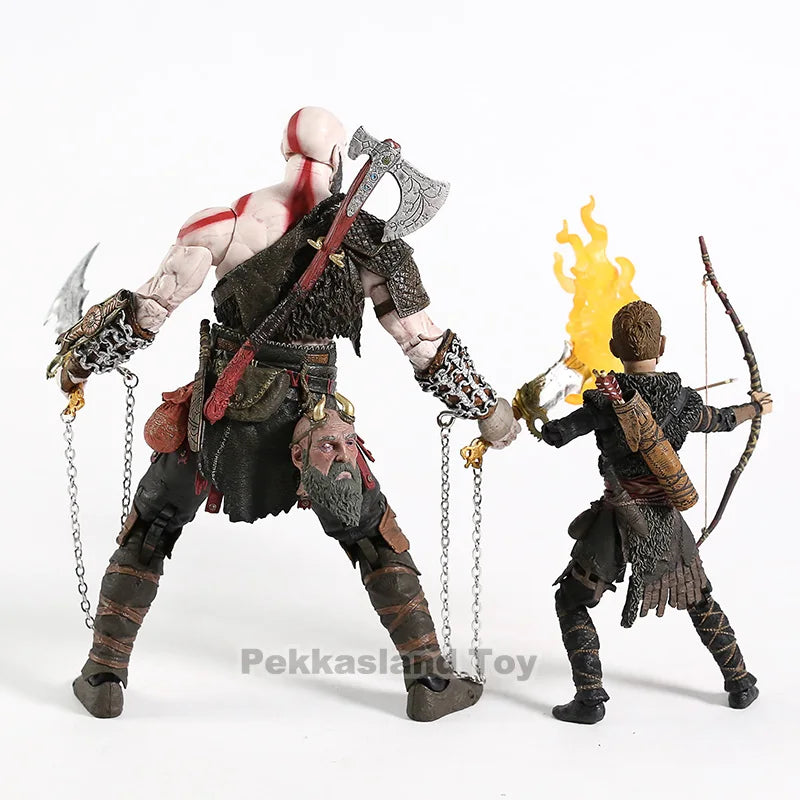 God of War figure toy Kratos & Atreus Ultimate KO's NECA Axe Shield Son Loki set PVC Action Figure Model Toy