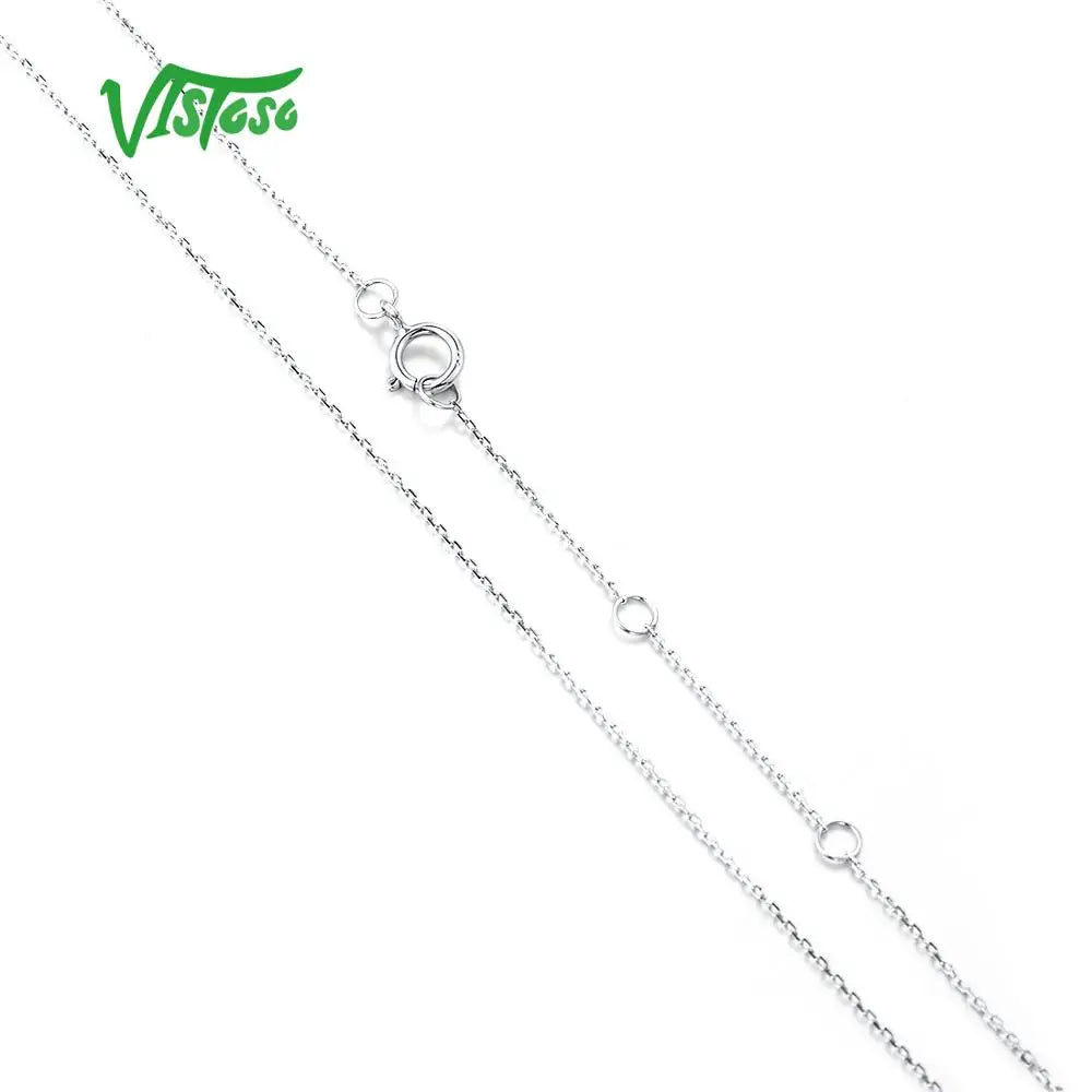VISTOSO Goldkette für Damen, echtes 14 Karat 585 Rosé-/Gelb-/Weißgold, Kette 42 cm, edler Schmuck