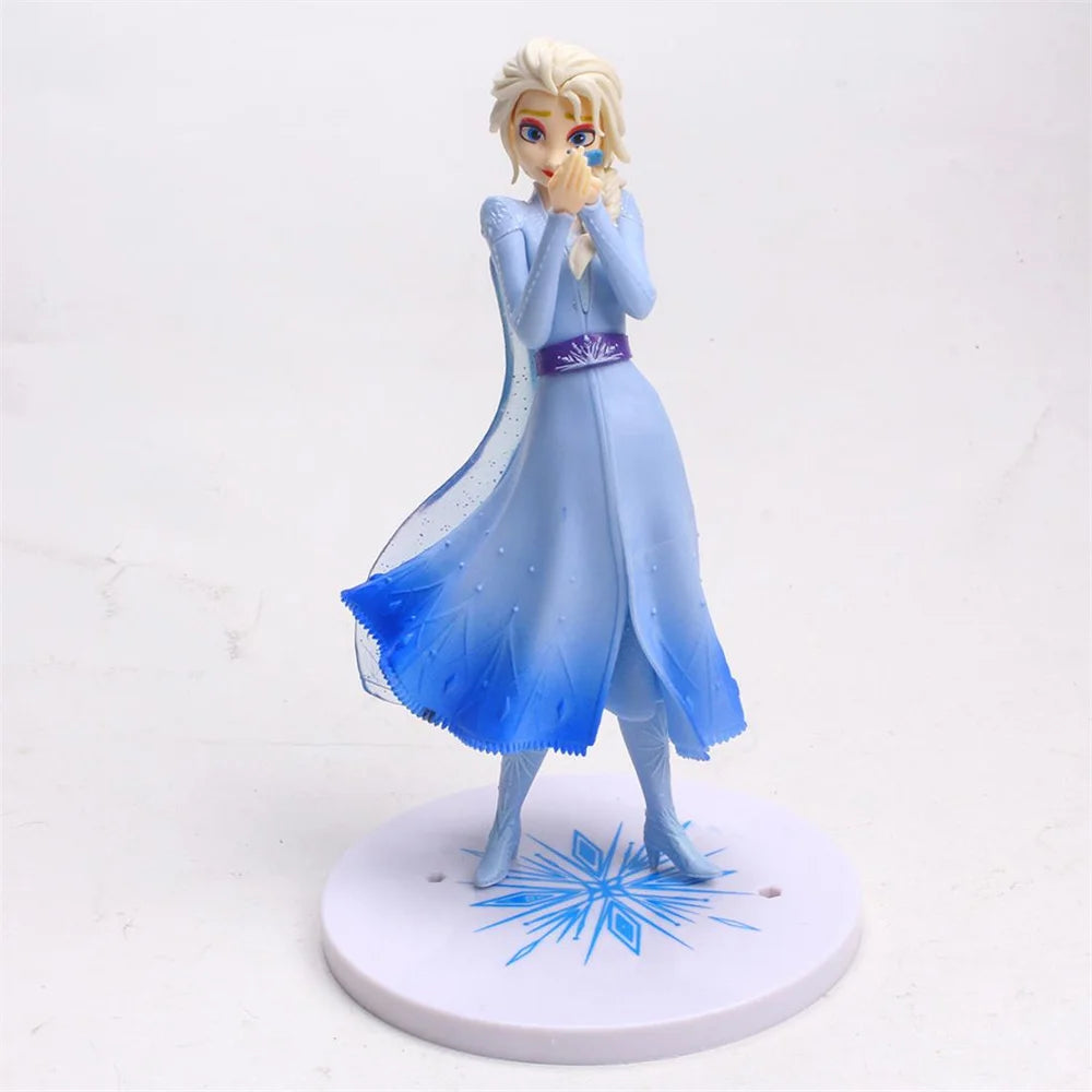 Disney Frozen 2 Snow Queen Elsa princess  PVC Action Figures holding fire dragon in hand Anime Dolls Toys For kid chrismas Gift