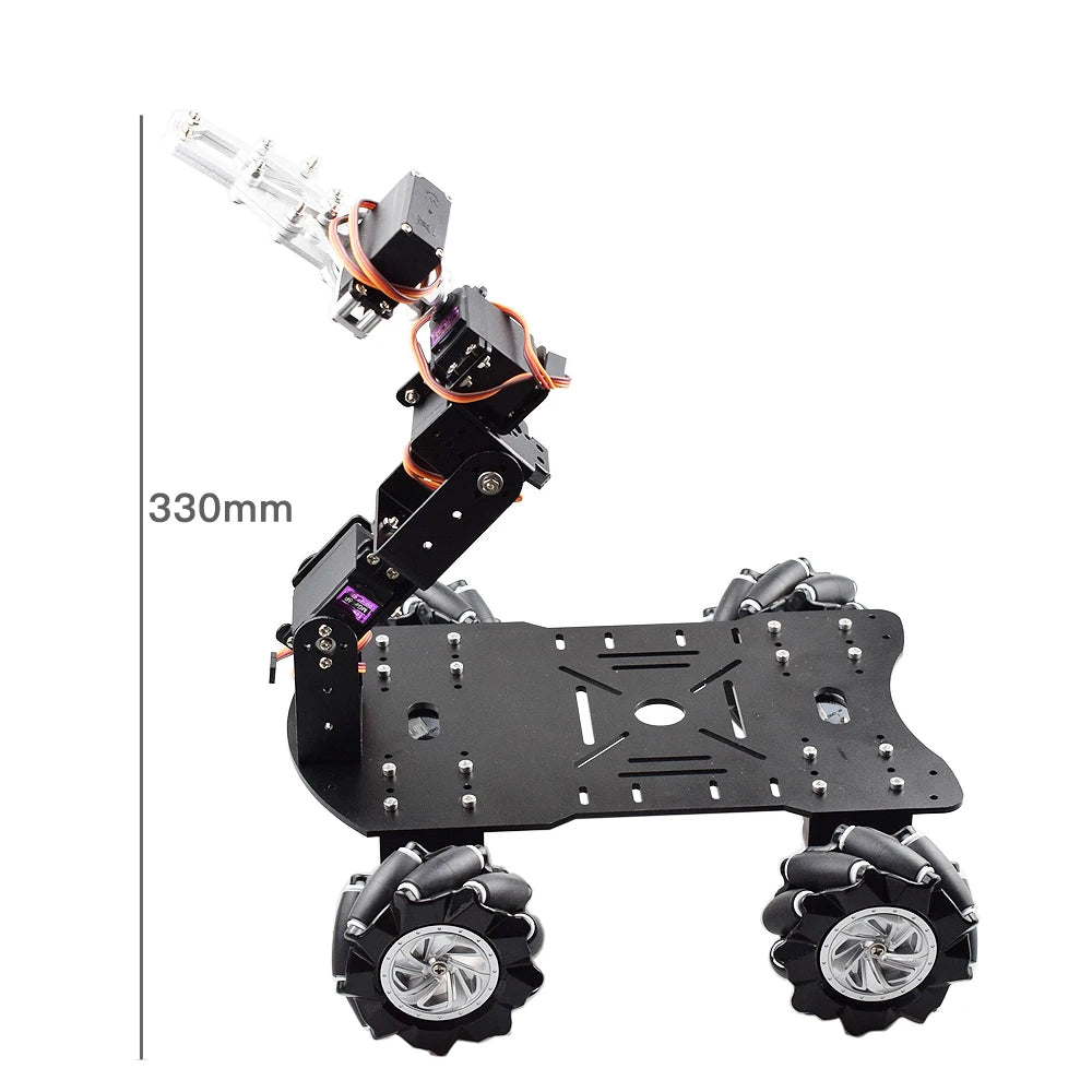 Mecanum Wheel Robot Car Robot Arm Kit with 4-Axis Control Robotics Claw for Arduino DIY Project STEM Toy