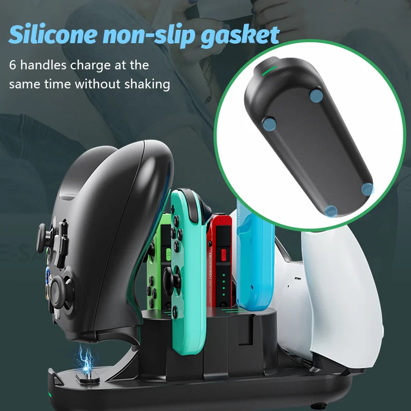 6-in-1-USB-Typ-C-Universal-Controller-Ladestation für PS5 Xbox Series X für Nintend Switch Game Controller-Zubehör