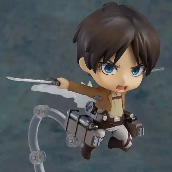 NEW hot 10cm Q version Attack on Titan Levi Rivaille Rival Ackerman Eren Jager 390 action figure toys collection christmas toy