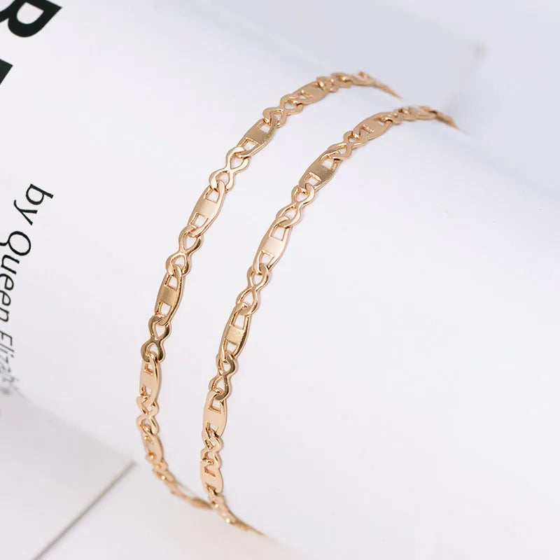 MxGxFam (45 cm x 3 mm) Mode vergoldet 18 Karat Chian Halskette Schlank Schmuck für Frauen Männer Schmuck