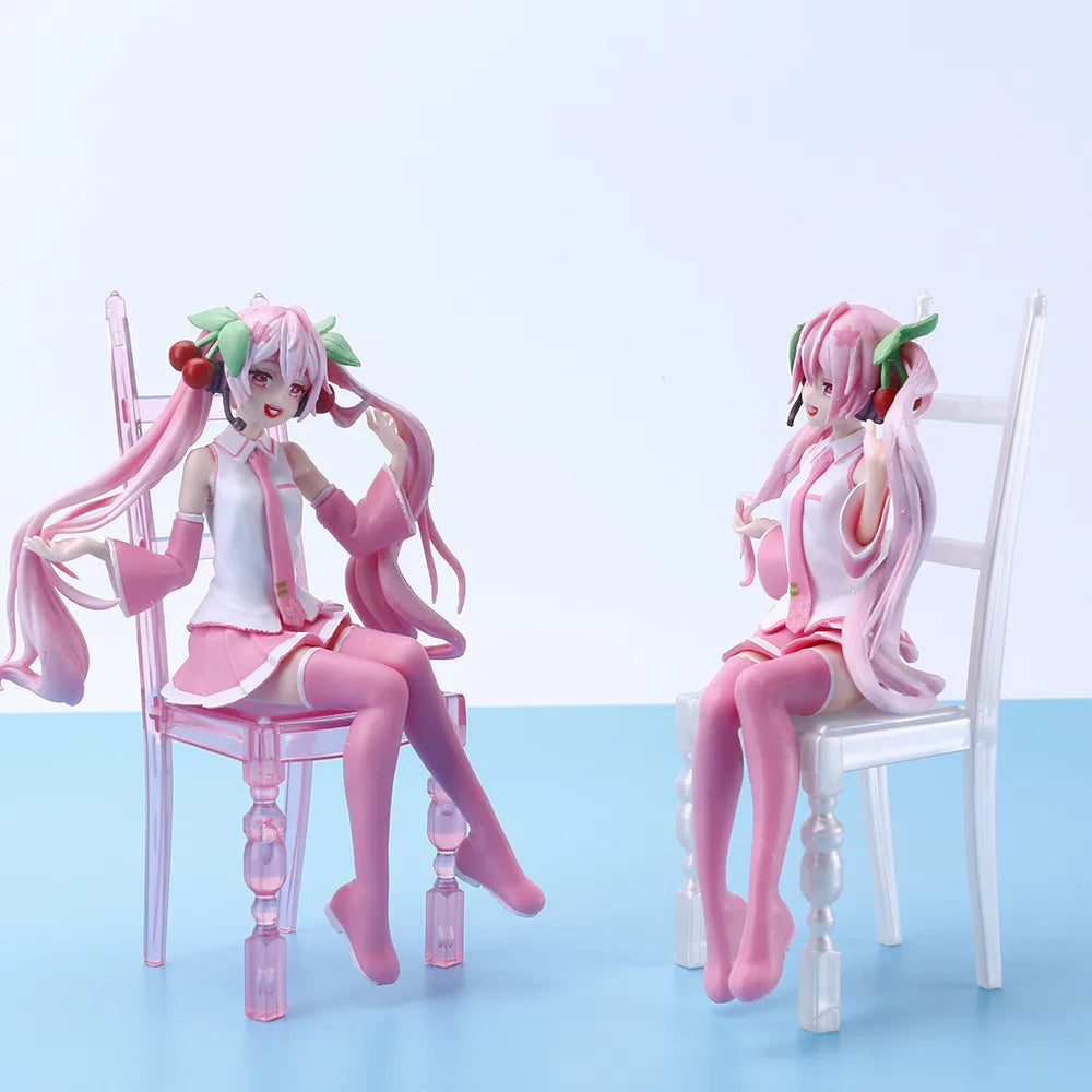 Neue japanische Anime-Figur Sakura Miku Sexy Charakter Ornamente Stuhl Kawai Auto Dekoration Sammlermodell Geburtstagsgeschenk