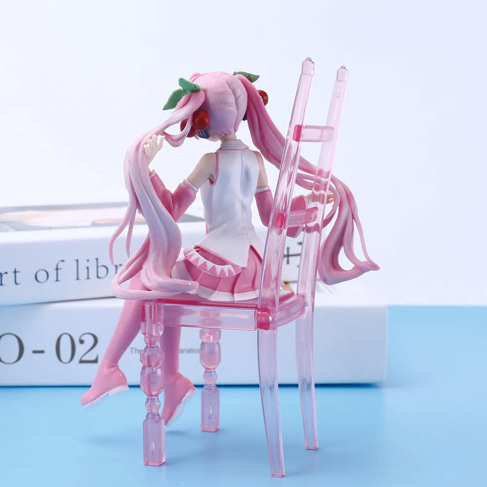 Neue japanische Anime-Figur Sakura Miku Sexy Charakter Ornamente Stuhl Kawai Auto Dekoration Sammlermodell Geburtstagsgeschenk