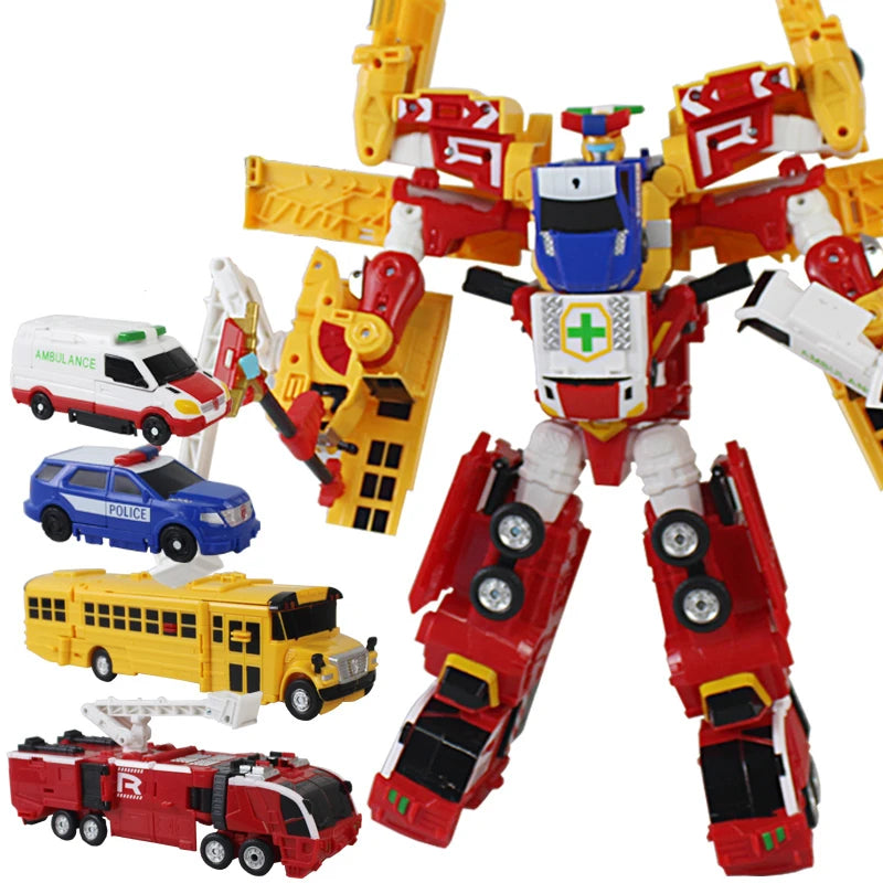 헬로카봇 Korea Anime Hello Carbot Penta Storm Model Transformation Action Figures 5-Cars Sets Combination Robot Boy Kids Toy Gift