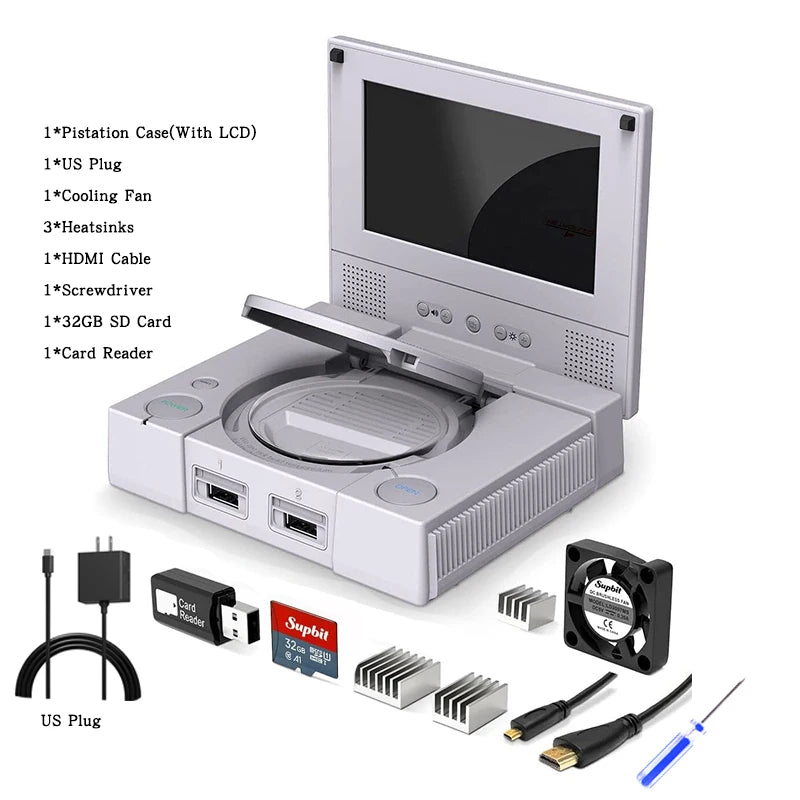 RETROFLAG PiStation Case Raspberry Pi 4 Case with Cooling Fan and 3pcs Heatsinks Pistation LCD Case for Raspberry Pi 4 /Pi 4B