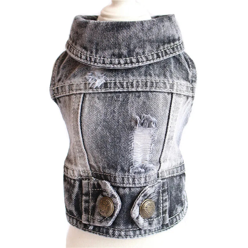 Denim-Hundekleidung für Pitbulls, modische Jeansjacke für Hunde, blaues Cowboy-T-Shirt für Shih Tzu, coole Kleidung für kleine Hunde