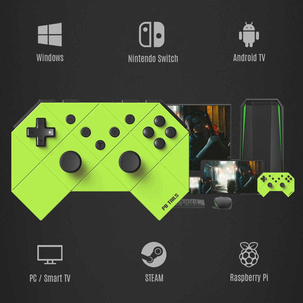 PB Tails Bluetooth wireless gamepad burst somatosensory switch computer PC double vibration can wake up oled