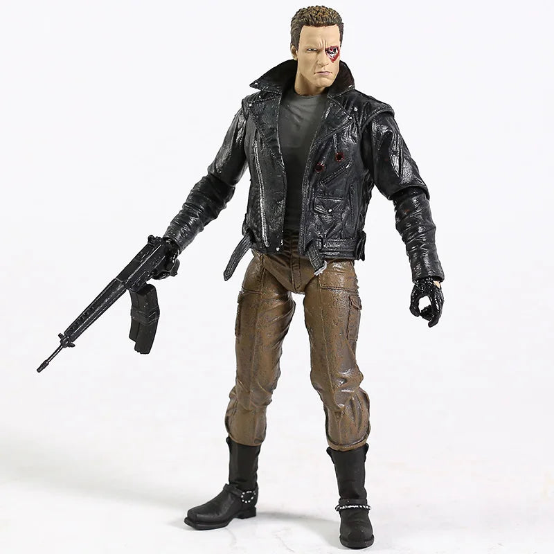 NECA Terminator T-800 Arnold Schwarzenegger Tech Noir / Police Station Assault 7" Action Figure Joint Movable Model Toy