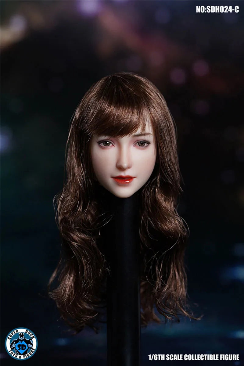 SUPER DUCK 1/6 SDH024 Asian Female Head Sculpt Fit 12" Female TBL PH Action Figure Body Dolls