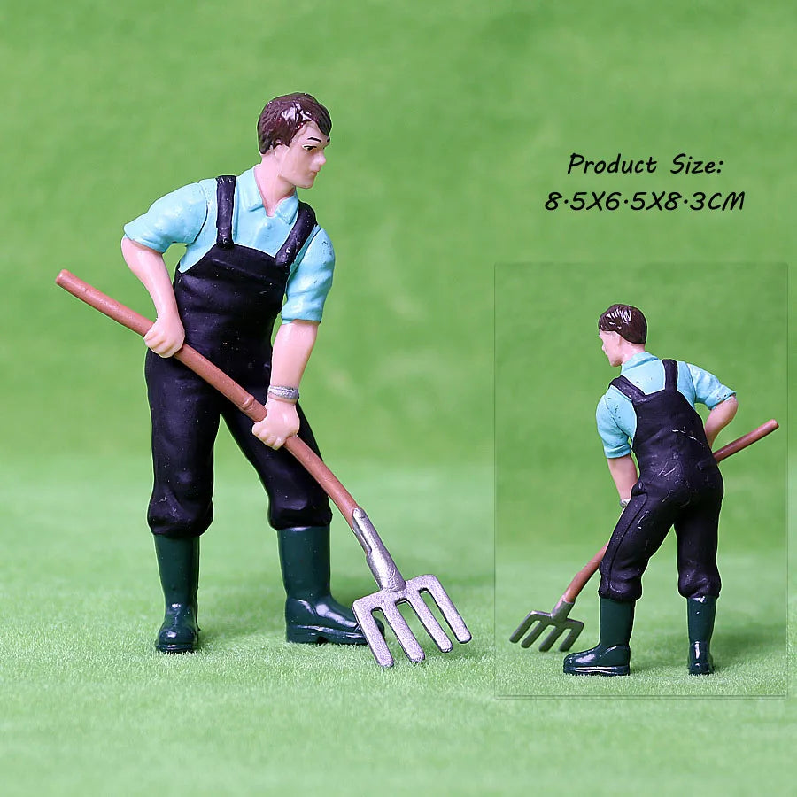 17 бр. Разнообразни симулационни фермерски хора Модели Фигурки за действие PVC кукла Фермерски персонал Фигурки Комплекти Образователни играчки за деца