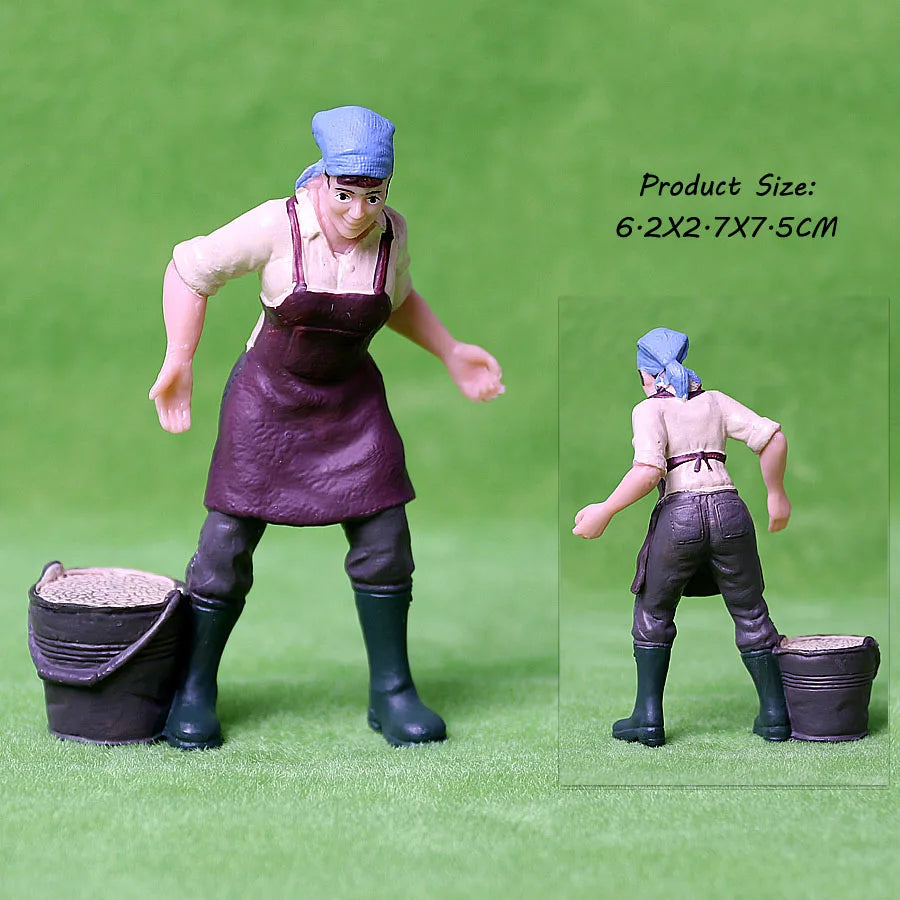 17 бр. Разнообразни симулационни фермерски хора Модели Фигурки за действие PVC кукла Фермерски персонал Фигурки Комплекти Образователни играчки за деца