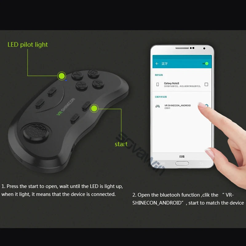 Shinecon Universal VR Controller Wireless Fit For Bluetooth Remote Joystick Gamepad  Music Selfie 3D Games for iPhone Android PC