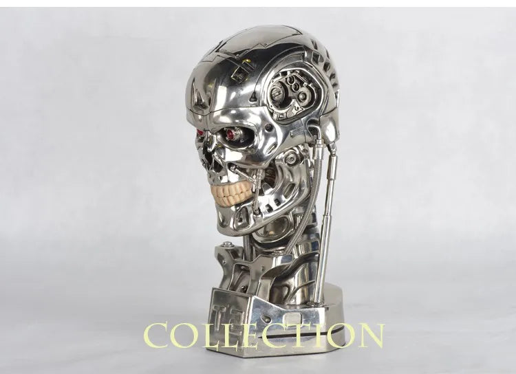 NEW 1:1 T800 T2 Skull Terminator Endoskeleton Lift-Size Bust action Figure Resin Replica Model Toy Collection gift LED EYE