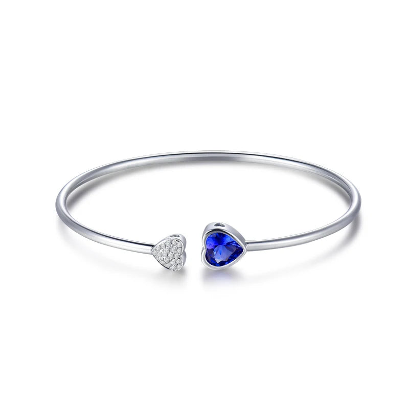 LANMI Solide 18 K Weiß Gold Natürliche Tansanit Armbänder Frauen Hübscher Armreif Diamant Versprochen Schmuck für Mädchen Party Geschenk