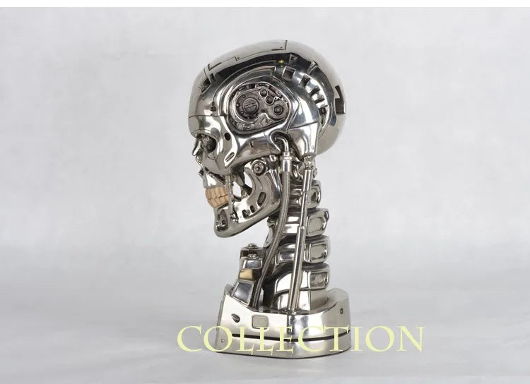 NEW 1:1 T800 T2 Skull Terminator Endoskeleton Lift-Size Bust action Figure Resin Replica Model Toy Collection gift LED EYE