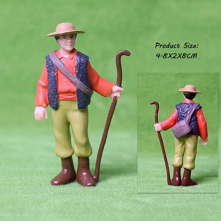 17 бр. Разнообразни симулационни фермерски хора Модели Фигурки за действие PVC кукла Фермерски персонал Фигурки Комплекти Образователни играчки за деца