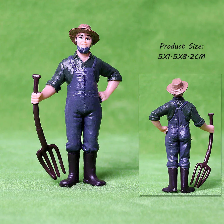 17 бр. Разнообразни симулационни фермерски хора Модели Фигурки за действие PVC кукла Фермерски персонал Фигурки Комплекти Образователни играчки за деца