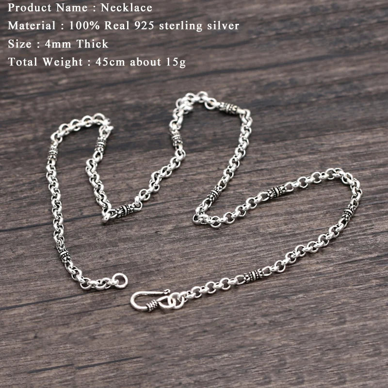 4mm Bambus Kette Halskette Anhänger 100% 925 Sterling Silber Mode Männer Frauen Luxus Designer Edlen Schmuck 2024 Neue In Geschenk GN20