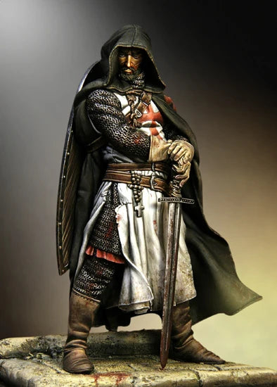 Assembly Scale 1/18  90mm Templar Sergeant, XIII century 90 mm figure  Resin Model  Unpainted