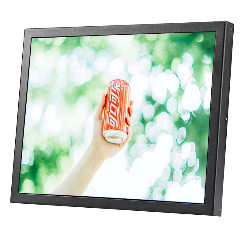 Zhixianda 17 Zoll Metallgehäuse Open Frame Industriemonitor Wandhalterung Eingebetteter IPS-Bildschirm mit VGA-DVI-HDMI-Schnittstelle
