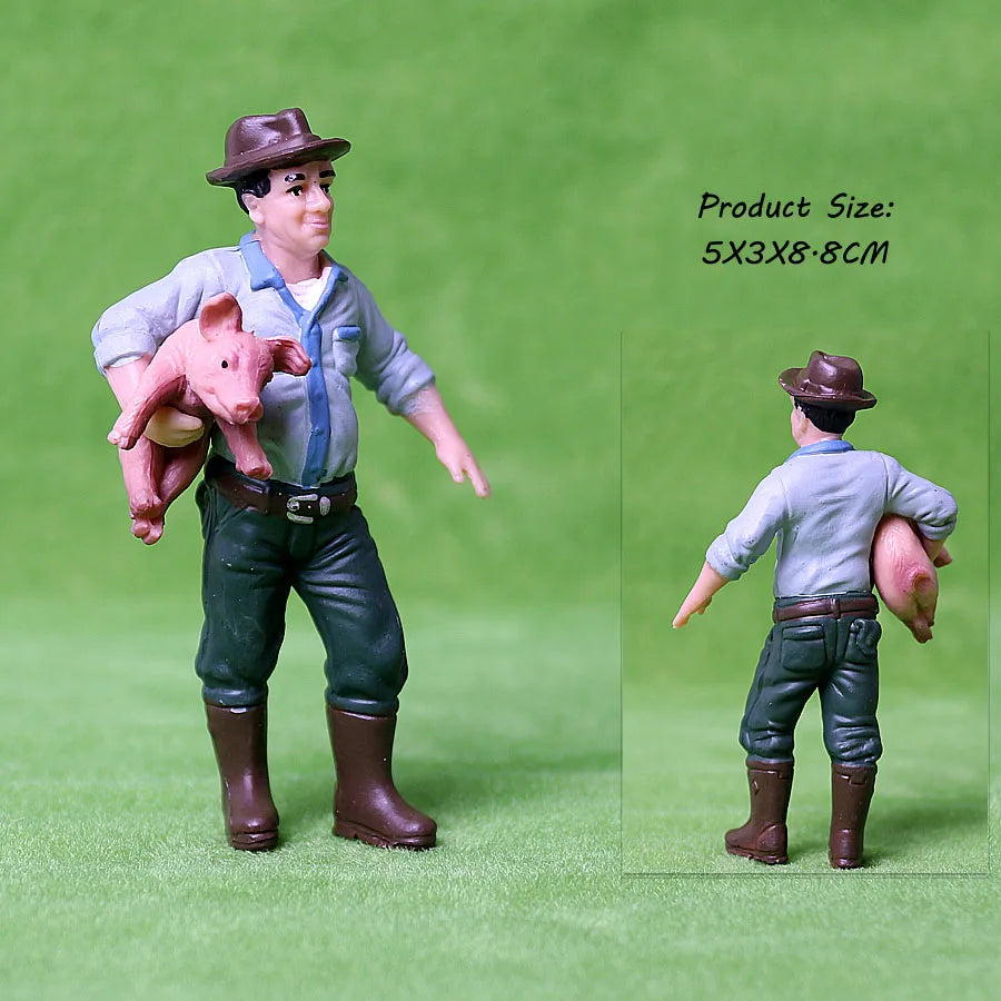 17 бр. Разнообразни симулационни фермерски хора Модели Фигурки за действие PVC кукла Фермерски персонал Фигурки Комплекти Образователни играчки за деца
