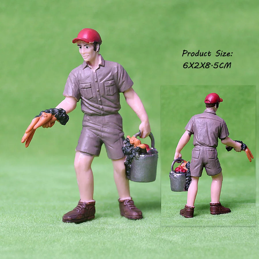17 бр. Разнообразни симулационни фермерски хора Модели Фигурки за действие PVC кукла Фермерски персонал Фигурки Комплекти Образователни играчки за деца