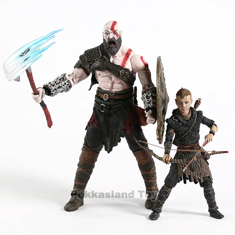 God of War figure toy Kratos & Atreus Ultimate KO's NECA Axe Shield Son Loki set PVC Action Figure Model Toy