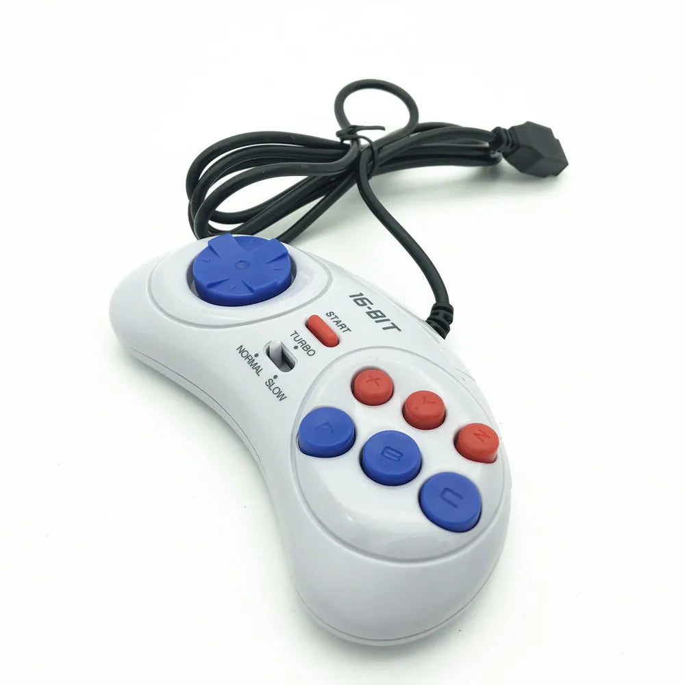 Adjustable Speed Model ！6 Button Wired Controller Pad Gamepad For Mega Drive Megadrive Sega MD Genesis