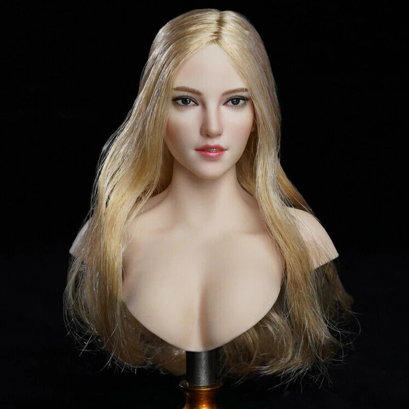 SUPER DUCK SDH018 1/6 Female Head Sculpt Carving Pale Color For 12'' PHicens Figure in stock Item