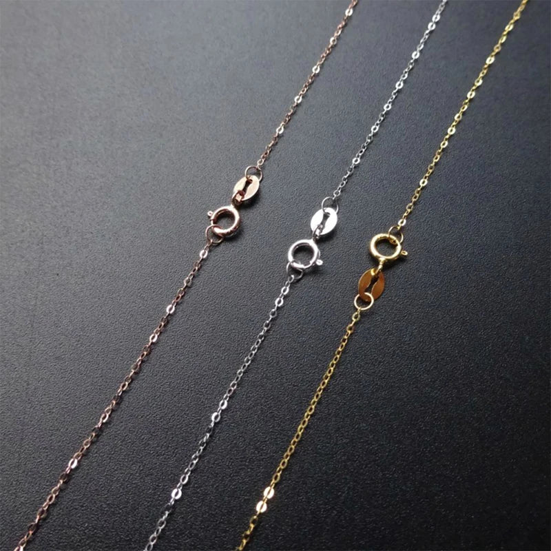 Sinya Heißer Verkauf Förderung 18k Au750 Gold Halskette Schlüsselbein Glanz O Kette Hohe Glanz Gute Qualität für Frauen Damen Mädchen DIY Verwenden