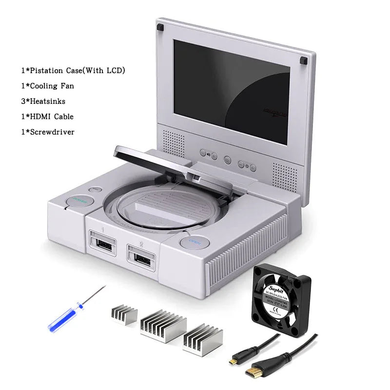 RETROFLAG PiStation Case Raspberry Pi 4 Case with Cooling Fan and 3pcs Heatsinks Pistation LCD Case for Raspberry Pi 4 /Pi 4B