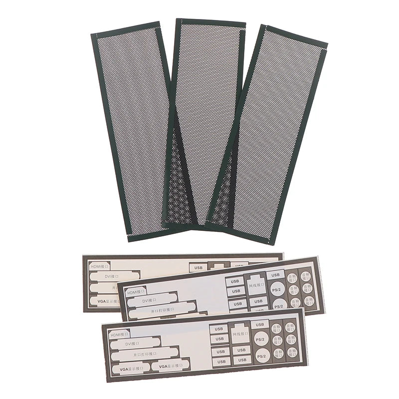 3Pcs PVC Dust Filter Universal DIY Shield Back Plate For Computer Chassis I/O