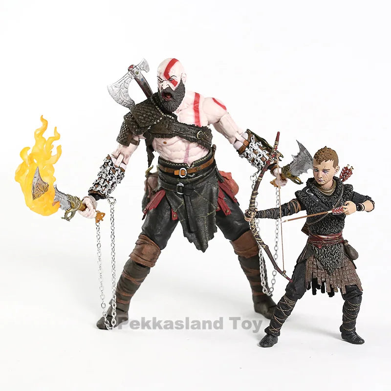 God of War figure toy Kratos & Atreus Ultimate KO's NECA Axe Shield Son Loki set PVC Action Figure Model Toy