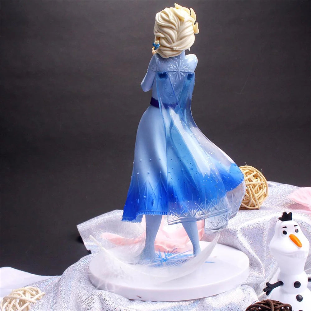 Disney Frozen 2 Snow Queen Elsa princess  PVC Action Figures holding fire dragon in hand Anime Dolls Toys For kid chrismas Gift