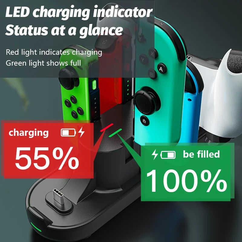 6-in-1-USB-Typ-C-Universal-Controller-Ladestation für PS5 Xbox Series X für Nintend Switch Game Controller-Zubehör