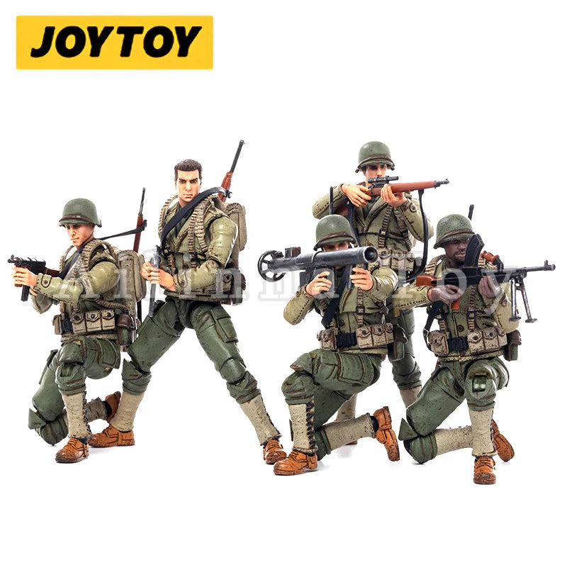 JOYTOY 1/18 3.75 Action Figure WWII USMC/Airborne Division Anime Collection Military Model For Gift