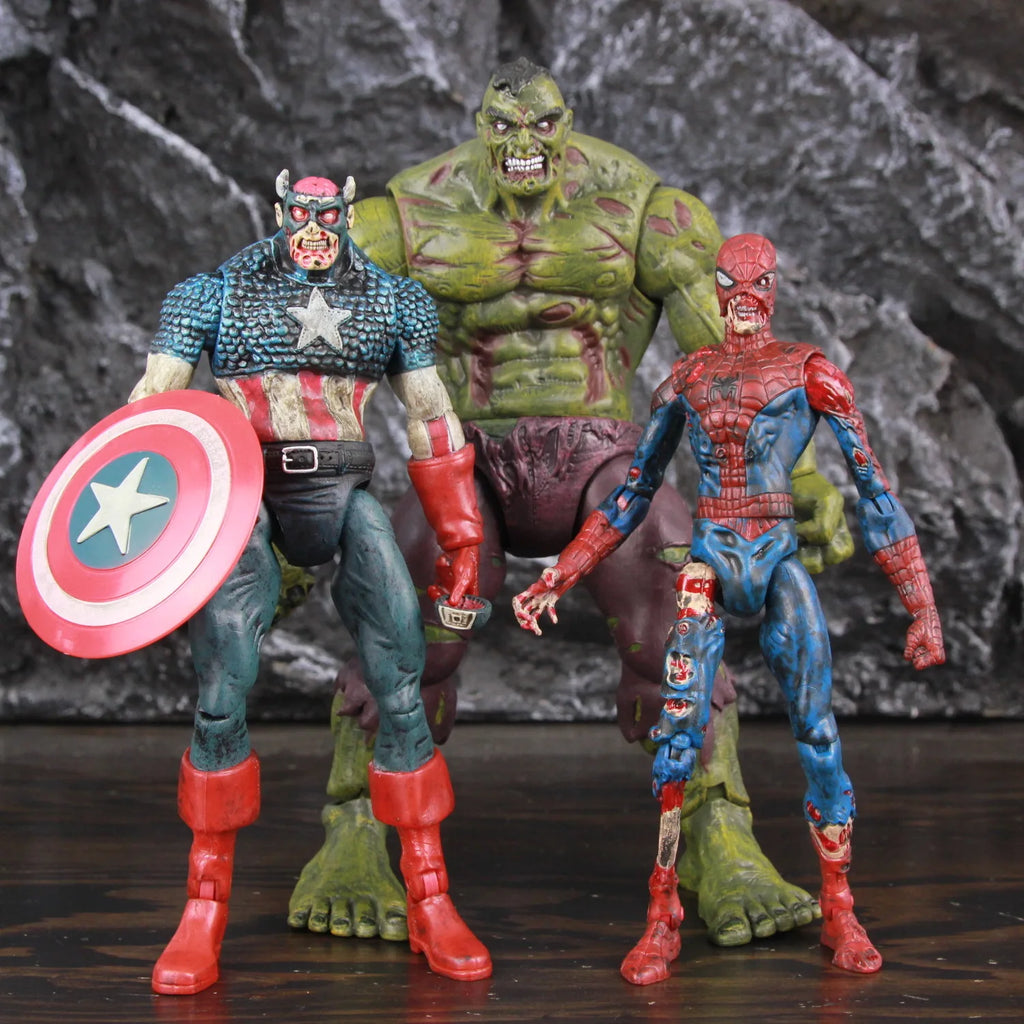 Zombie Hulk Captain America Spider Man 7" Action Figure KO's Toybiz DST Toys Doll What If Zombies Super Hero Model