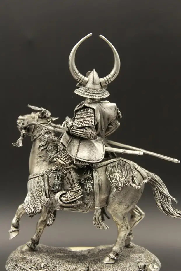 Sengoku Era Fukushima Masanori Samurai Figurine Japan Tin Metal Soldier Bravely Fighting at Sekihara Battle Field Collectible