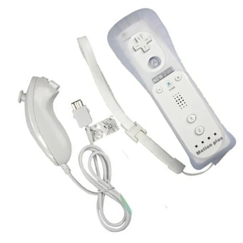 Wireless Gamepad Remote Controller built in Motion Plus + Nunchuck 2 in 1 For Nintend Wii Controller Joystick Silicone Case