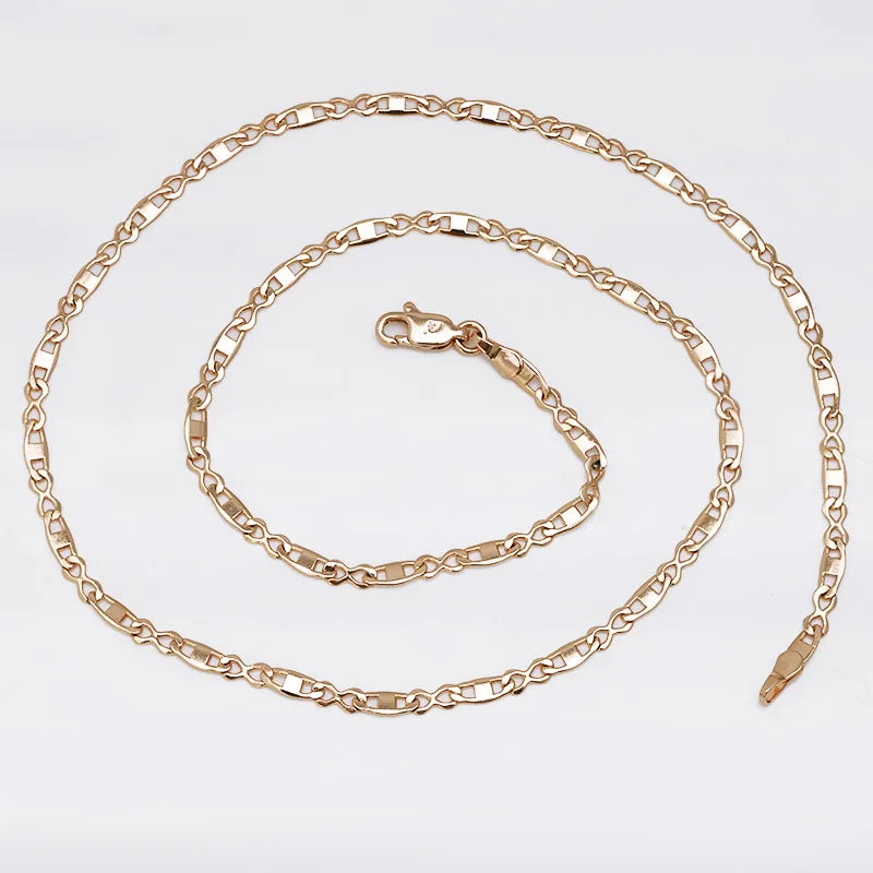 MxGxFam (45 cm x 3 mm) Mode vergoldet 18 Karat Chian Halskette Schlank Schmuck für Frauen Männer Schmuck